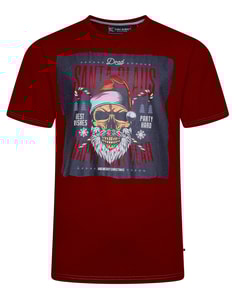 KAM Dead Santa Printed Christmas T-Shirt Red